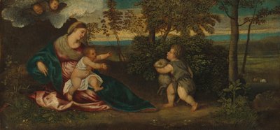 Madonna and Child and the Infant Saint John in a Landscape by Polidoro Lanzani
